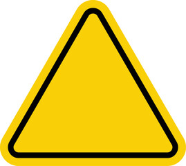 Warning sign yellow triangle with empty space inside. Attention. Danger zone. Another danger.