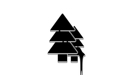 Poster - Black Tree icon isolated on white background. Forest symbol. 4K Video motion graphic animation