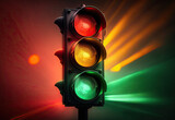 Fototapeta Miasta - traffic light on vibrant background created with Generative AI technology