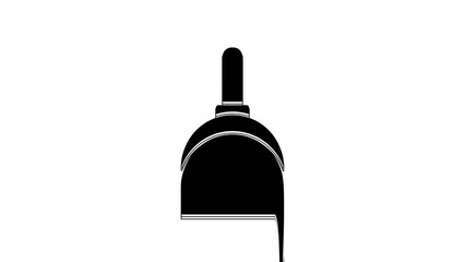 Poster - Black Dustpan icon isolated on white background. Cleaning scoop services. 4K Video motion graphic animation