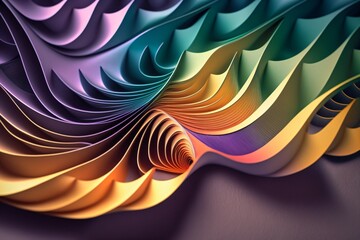 Wall Mural - abstract 3d wave pattern, generative ai