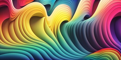 Wall Mural - abstract 3d wave pattern, generative ai