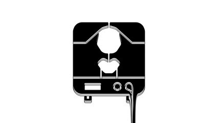 Sticker - Black X-ray machine icon isolated on white background. 4K Video motion graphic animation