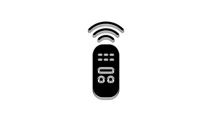 Poster - black smart remote control system icon isolated on white background. internet of things concept with