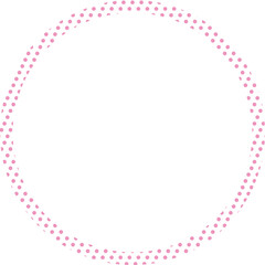 Wall Mural - Round frame made of pink polka dot pattern, ring shape