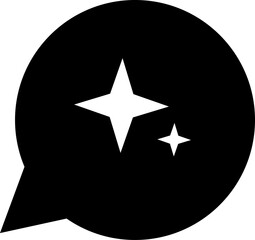 Wall Mural - a message bubble graphic in a dialog box with a twinkle symbol in the center to express surprise, ex