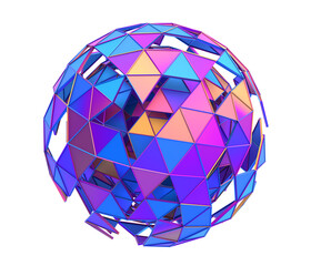 Poster - Abstract colorful sphere, 3d render