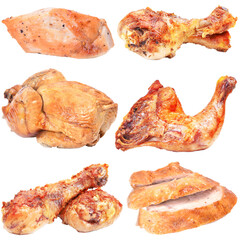 Grilled meat chicken isolated 