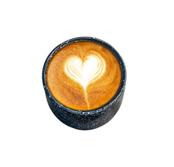 Wall Mural - coffee heart shaped candle on white background