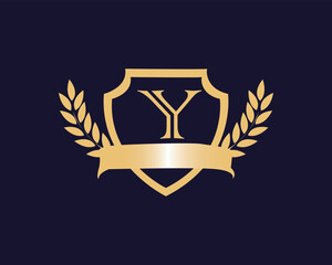 Golden Black Sheild Logo Of Y