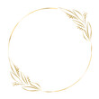 © Ervina - Golden ring isolated on transparent background. Luxury gold circle with leaf ornament.