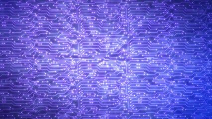 Poster - Abstract background of blue computer circuit boards digital hi-tech futuristic of lines and dots. Video 4k, 60 fps