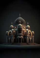 Wall Mural - Elegant Oriented Mosque with Beauty Ornament made with Generative AI