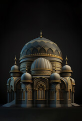 Wall Mural - Elegant Oriented Mosque with Beauty Ornament made with Generative AI