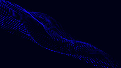 Aufkleber - Animation cyber or technology background. Abstract technology wave. Looping animated background made with trapcode form. Abstract digital forms background.