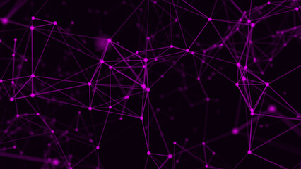 Aufkleber - Digital data visualization. Vector illustration. Plexus fantasy abstract technology. Lines plexus, Digital plexus of glowing lines and dots.