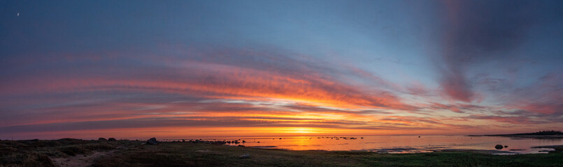 Sticker - Beautiful sunset at seaside.