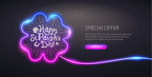 St. Patrick's Day With Neon Clover Website Template