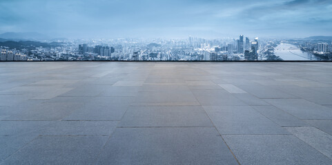 Wall Mural - Aerial photography night view of modern architecture in Fuzhou city, China