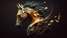 Horse Abstract Magical Animal Background With Mare Stallion Wallpaper Generative Ai
