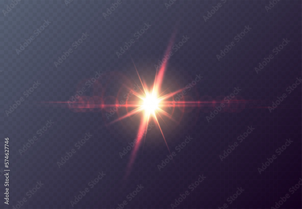 Vector red front sun lens flare transparent special light effect ...