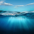 © Dmytro Tolokonov - Deep underwater, abstract marine background. Tranquil view