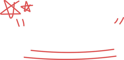 Wall Mural - Hand drawn key marker, two lines drawn with a red pen and marked with a star