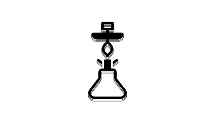 Poster - Black Hookah icon isolated on white background. 4K Video motion graphic animation