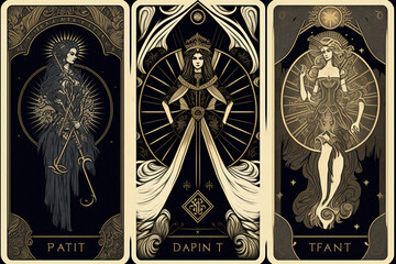 The tarot is a pack of playing cards. Generative AI.