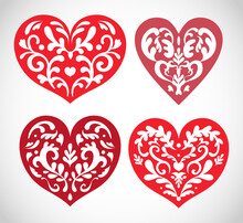Beautiful Heart Vector Illustration With Decorative Ornaments