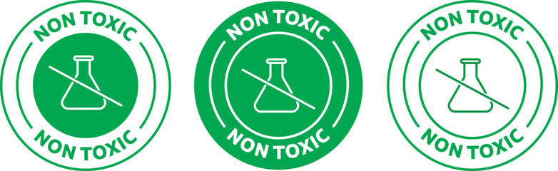 Non-toxic icon. toxic-free green outline icon. Suitable for cosmetic products. isolated vector illustration.