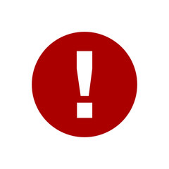 Poster - round circle warning or attention sign with exclamation mark icon. vector image.
