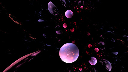 Fototapete - Abstract fractal background 3D illustration ornament, beautiful digital wallpaper, fractal picture for postcard template, poster, banner, backdrop, image decoration