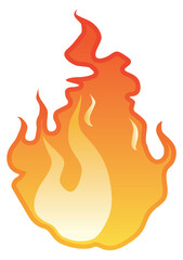 Wall Mural - Hot flame symbol. Cartoon burning fire icon