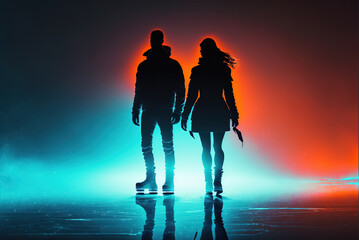 Wall Mural - Spark Between Lovers Generative AI