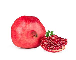 Wall Mural - Ripe pomegranate fruit isolated on a white background