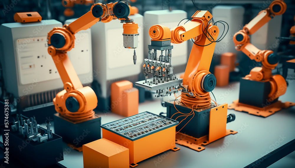 industrial machine robot, smart modern factory automation using ...