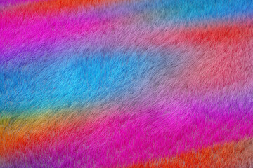 Aufkleber - Colorful, Pastel, Rainbow Faux Fur of a Unicorn. 3d Rendering