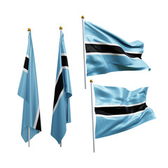 Wall Mural - 3d rendering southern africa botswana flag fluttering and no fluttering