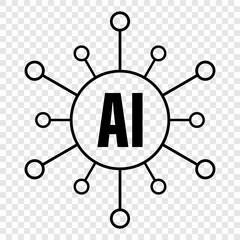 Fototapete - Artificial Intelligence sign. AI. Artificial Intelligence label. Vector image