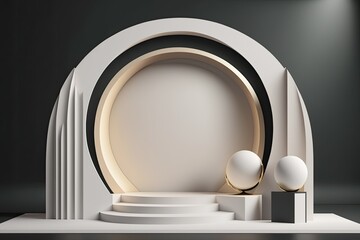 Poster - beautiful scene builder stage presentation mockup. generative ai