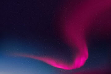 Wall Mural - Purple aurora borealis. Blue night starry sky and pink polar lights