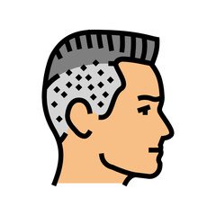 Wall Mural - flat top hairstyle male color icon vector illustration