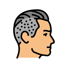 Wall Mural - undercut hairstyle male color icon vector illustration