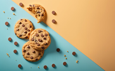 Chocolate cookies - illustration created with Generative AI technology