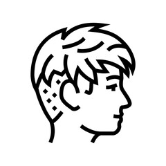 Wall Mural - short hairstyle female line icon vector illustration