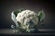 Fresh cauliflower over dark background. Generative AI