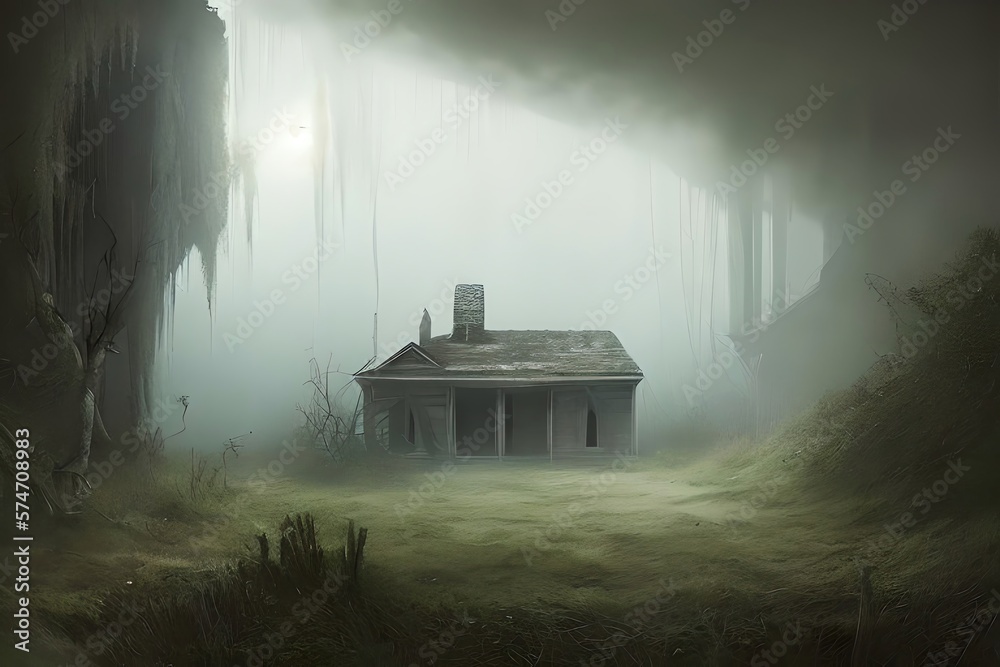 In A Creepy Abandoned House The Ghostly Figure Of A Long-Dead ...