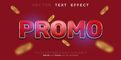 Promo text effect with editable 3d text style suitable for promotion banner and poster