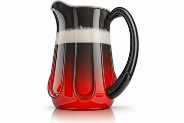 Wall Mural - Beer pitcher with foam, isolated on white. Generative AI